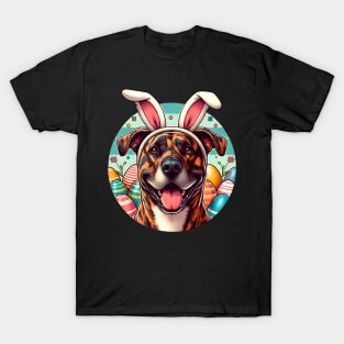 Treeing Tennessee Brindle Enjoys Easter with Bunny Ears T-Shirt